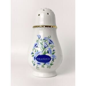 EAU de GUCCI Vintage Porcelain Floral Dusting Powder Empty Shaker Jar